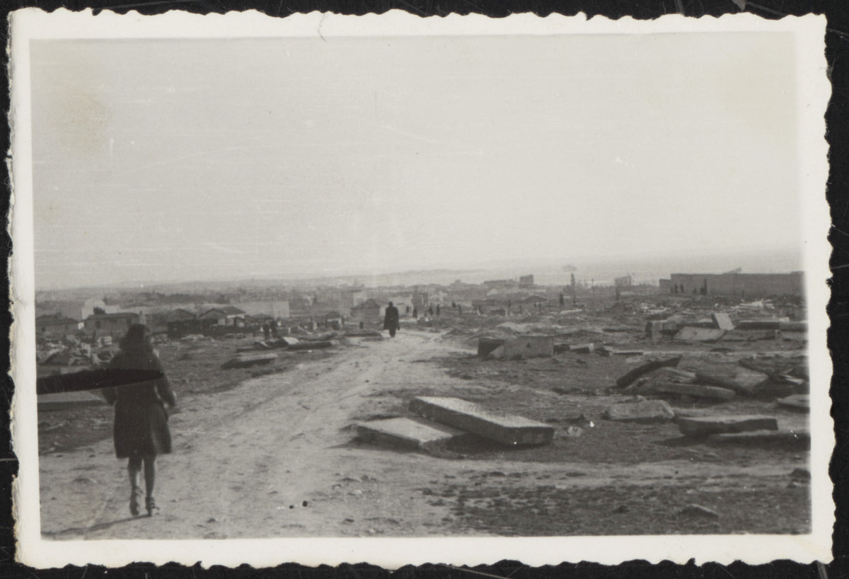 A Jewish cemetery after its destruction