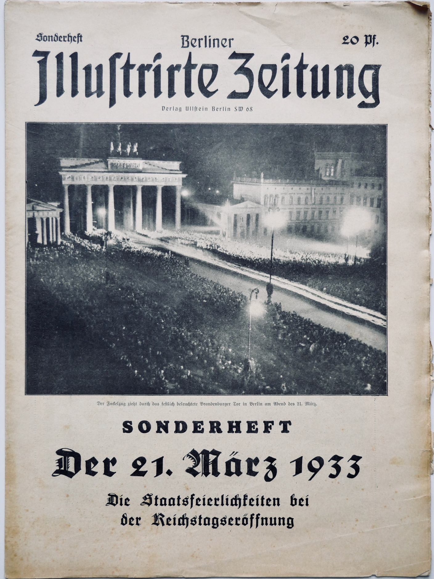 Die Titelseite der „Berliner Illustrirte Zeitung“ mit einem Bild vom Brandenburger Tor in Berlin