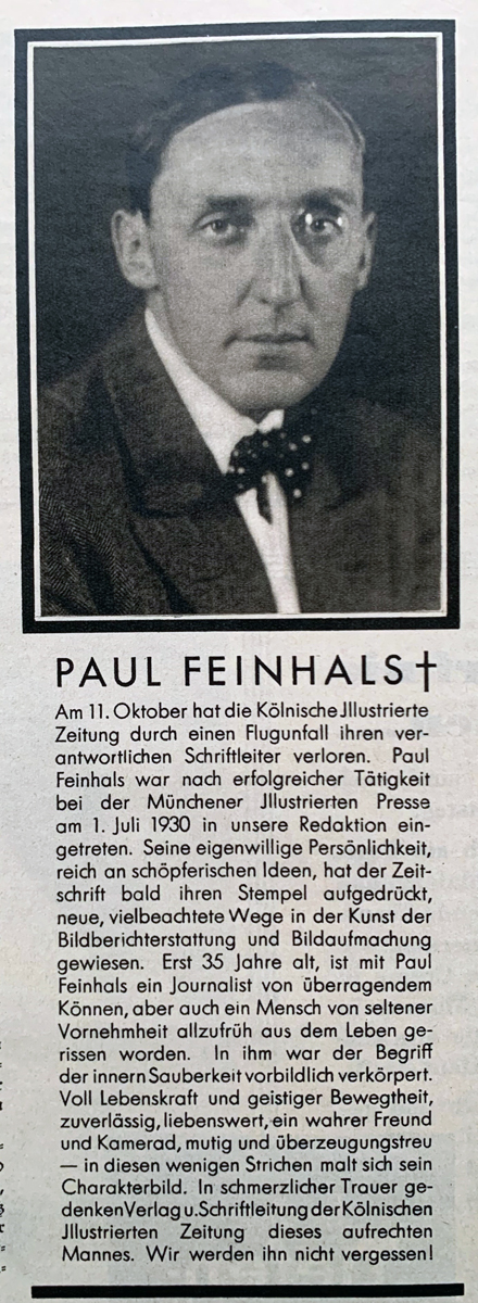 Porträtfoto eines Mannes, darunter ein kurzer Zeitungsartikel