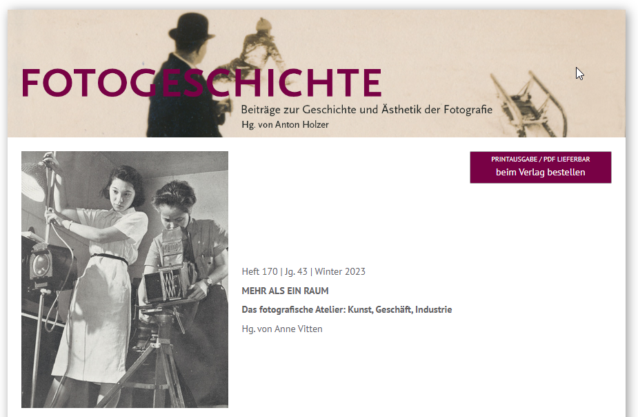 Screenshot Zeitschrift "Fotogeschichte"