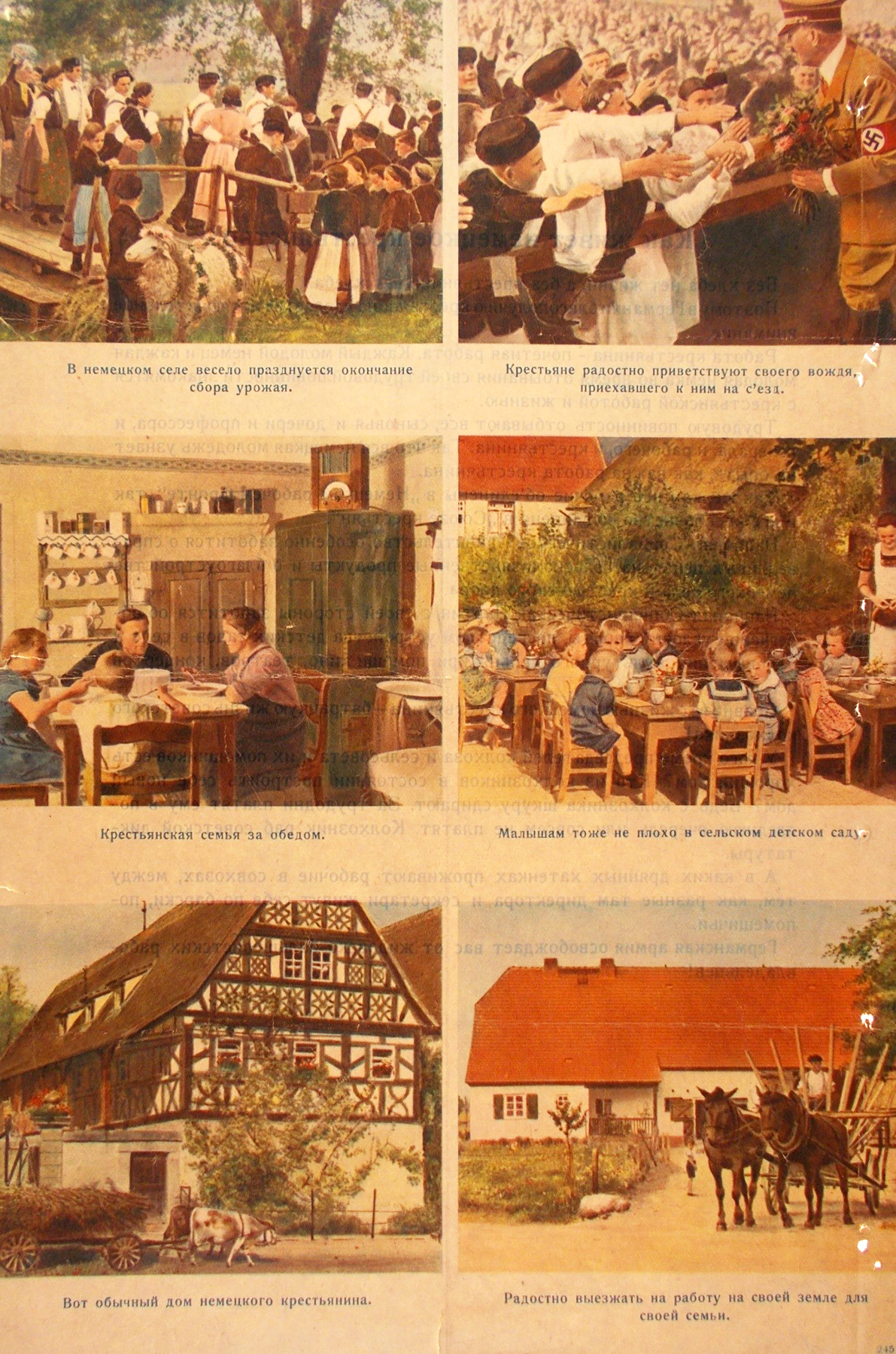 Plakat mit kolorierten Fotos