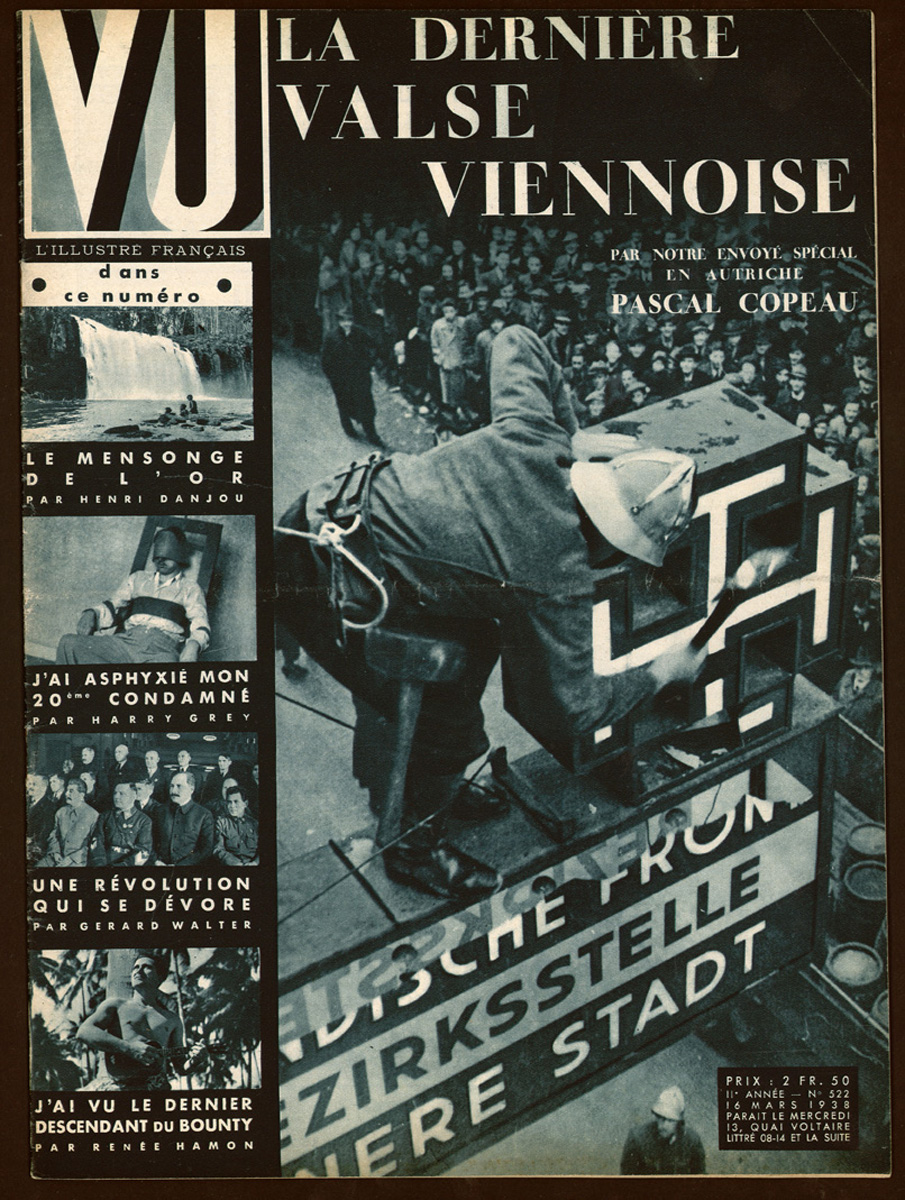 Zeitschriften-Titelbild mit Bildern aus Wien und Schrift: La Derniere Valse Viennoise