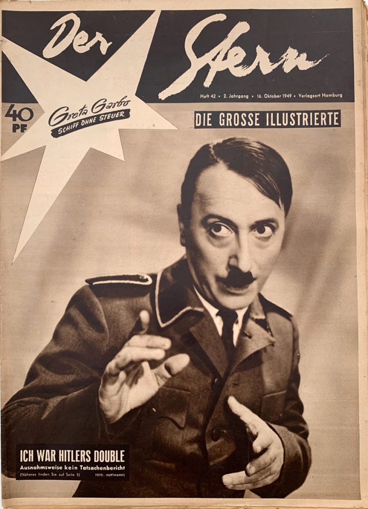 Zeitschriften-Cover mit Mann in Uniform, der Hitler ähnelt