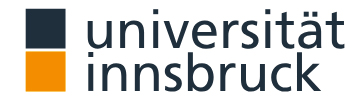 Logo Universität Innsbruck aus zwei Quadraten: ocker und grau