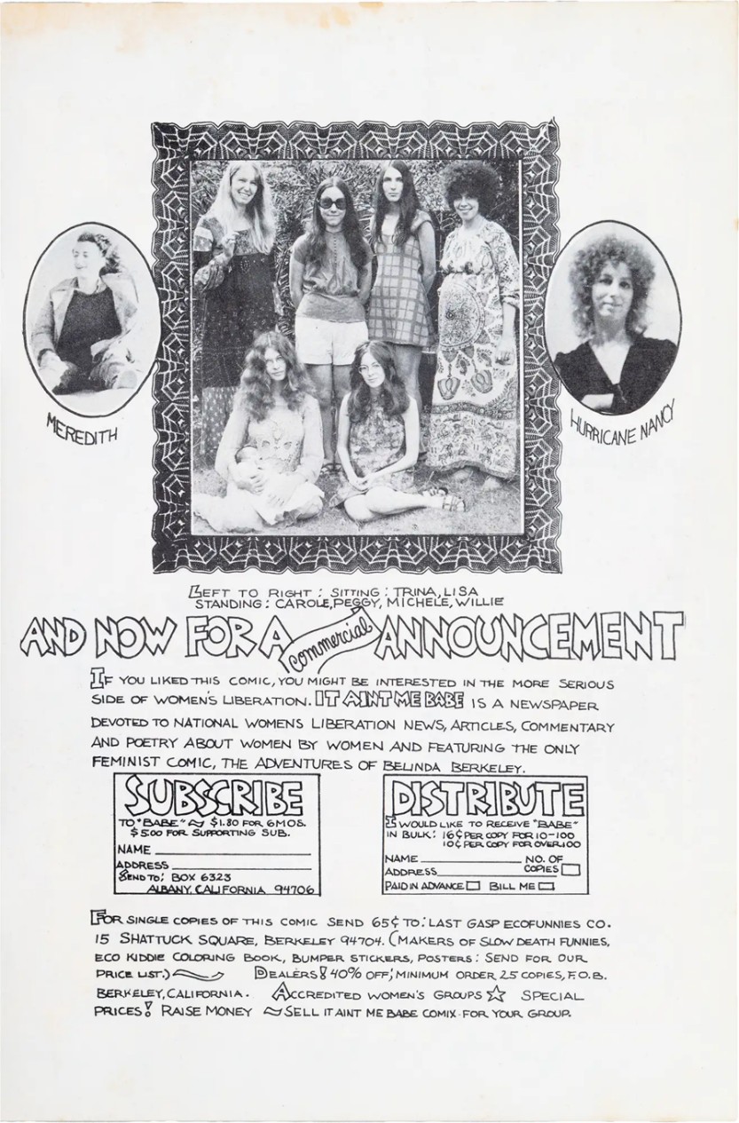 Schwarz-weiße Anzeige mit Bildern und Text