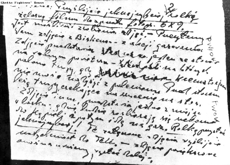 Foto eines Papiers mit handschriftlichem Text